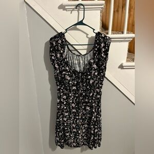 No Boundaries Black Floral Dress